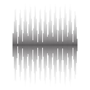 Ses dalgası düzeninin yarısı. Equalizer ekranı. Müzikal titreşim grafiği. Radyo Dalgası Genişliği.