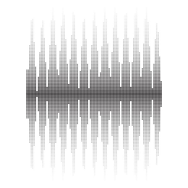 Halftone Sound Wave Pattern. Screen of Equalizer. Musical Vibration Graph. Radio Wave Amplitude.