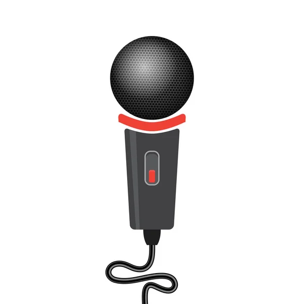 Retro Microphone Icon Isolated on White Background — Stock Vector