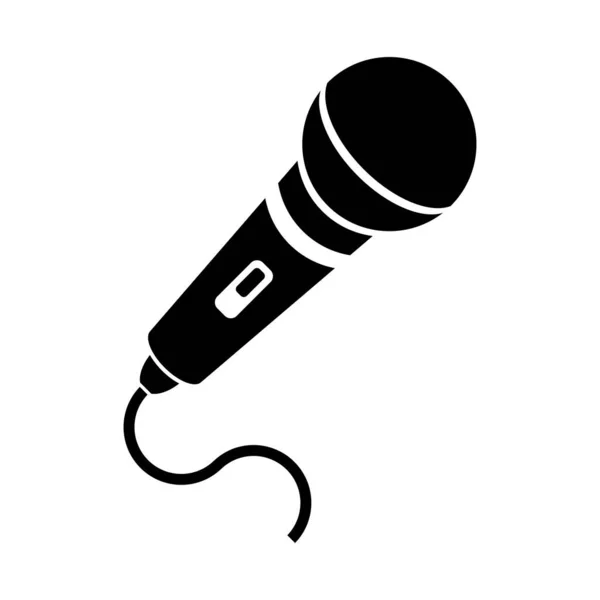 Retro mikrofon ikona izolovaných na bílém pozadí — Stockový vektor