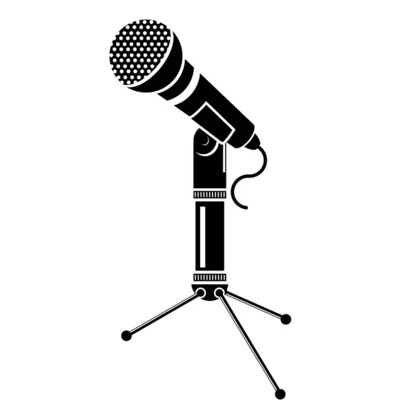 Retro Microphone Icon Isolated on White Background — Stock Photo, Image