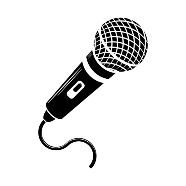 Retro Microphone Icon Isolated on White Background — Stock Vector