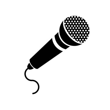 Beyaz arka plan üzerinde izole retro mikrofon simgesi
