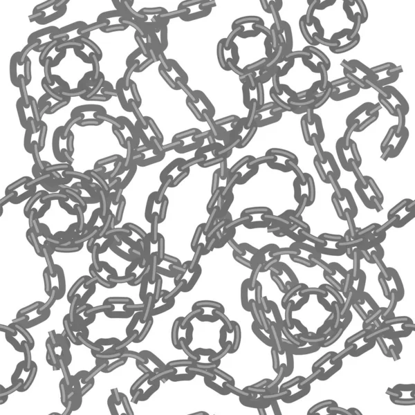 Set of Different Metal Chains Isolated on White Background. Metallic Seamless Pattern — Stock Photo, Image