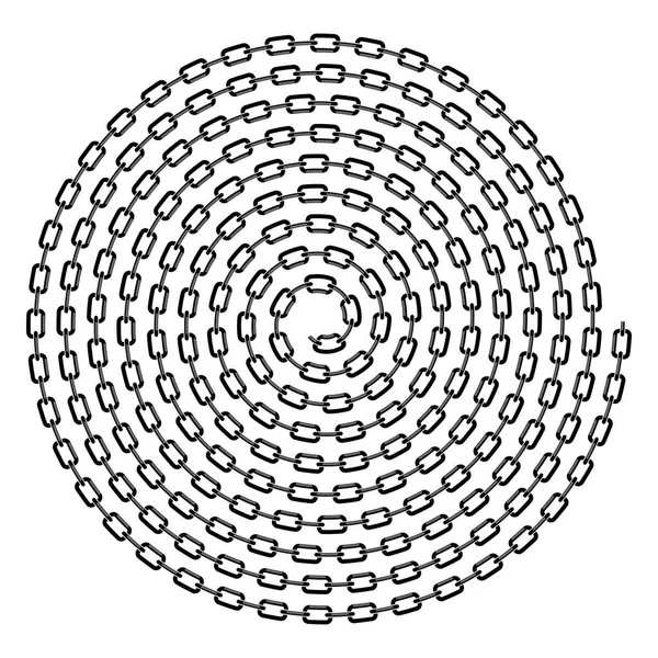 Espiral de cadena gris aislado sobre fondo blanco — Archivo Imágenes Vectoriales