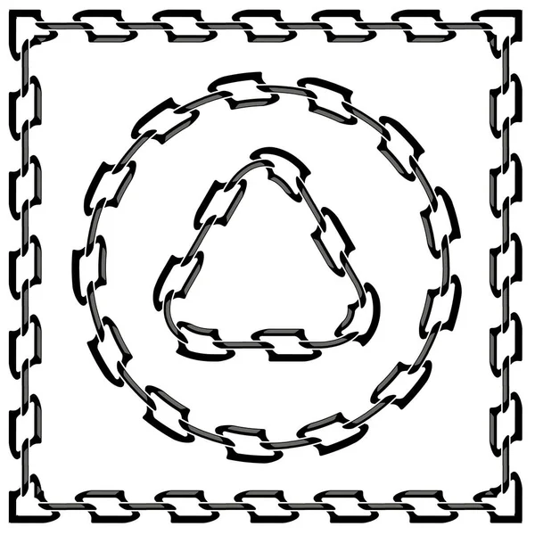 Set di cornici a catena isolate su sfondo bianco — Vettoriale Stock