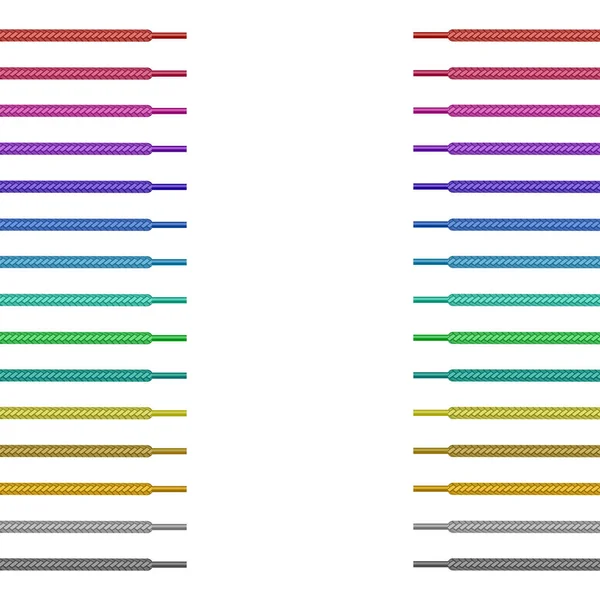하얀 배경에 있는 여러 가지 색깔의 구두끈들 — 스톡 벡터