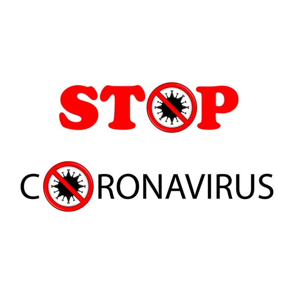 Stop Pandemic Novel Coronavirus Sign Isolated on White Background — Stock Vector