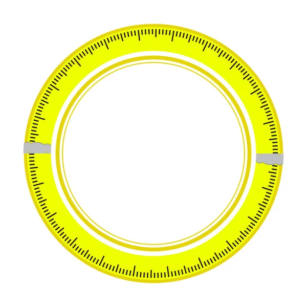 Herramienta de construcción de la ruleta de mano. Icono de cinta de medición industrial aislado sobre fondo blanco — Vector de stock