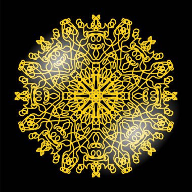 Beyaz Arkaplan 'da izole edilmiş altın çerçeve. Sarı Metalik Çember. Retro Lüks