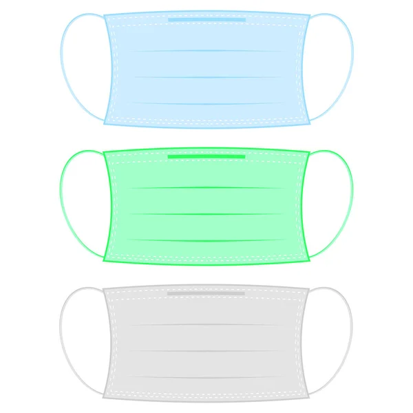 白地に隔離された医療面マスク — ストックベクタ