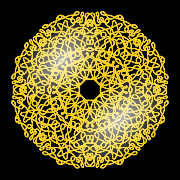 Moldura de ouro isolado em fundo branco. Círculo metálico amarelo. Luxo retrô — Fotografia de Stock