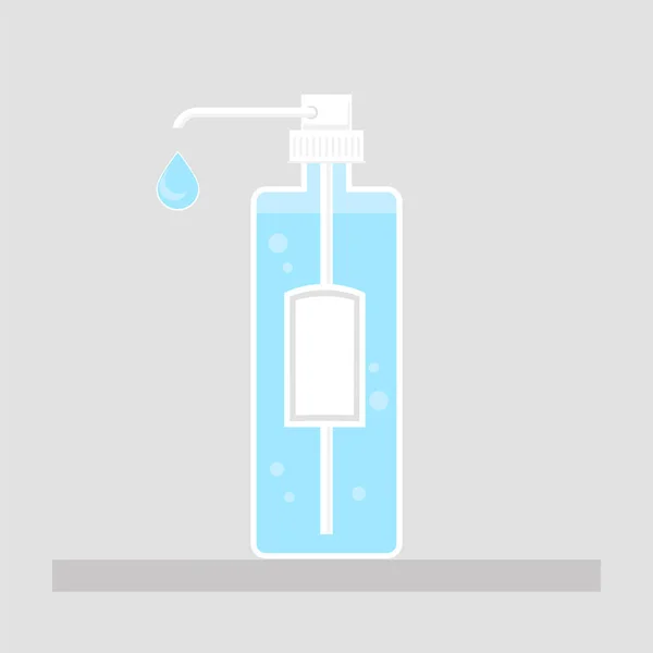 Gel de lavage des mains Icône. Symbole de désinfectant médical. Savon liquide pour désinfection. Distributeur en plastique. Nettoyant pour l'hygiène . — Image vectorielle