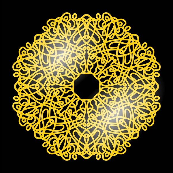 Marco de oro aislado sobre fondo blanco. Círculo metálico amarillo. Lujo retro — Archivo Imágenes Vectoriales