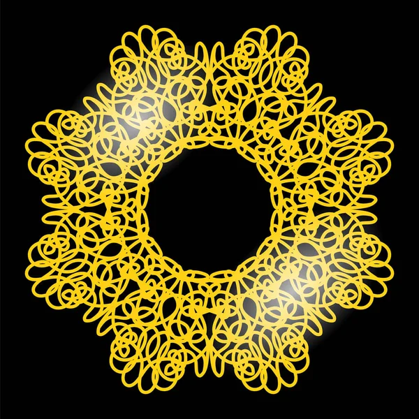 Cadre en or isolé sur fond blanc. Cercle métallique jaune. Luxe rétro — Photo
