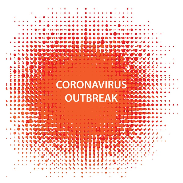 Stop Pandemic Novel Coronavirus Sign on Red Halftone Background. COVID-19 — Stock Vector