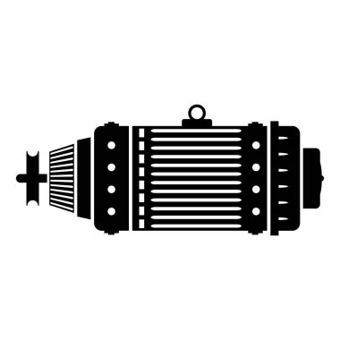 Elektrik Motor Simgesi Beyaz Arkaplanda izole edildi. Endüstriyel Motor