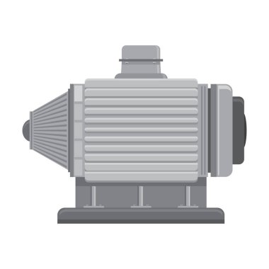 Elektrik Motor Simgesi Beyaz Arkaplanda izole edildi. Endüstriyel Motor