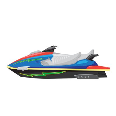 Modern Jet Ski Simgesi Beyaz Arkaplanda İzole Edildi. Su Taşımacılığı. Düz Tasarım