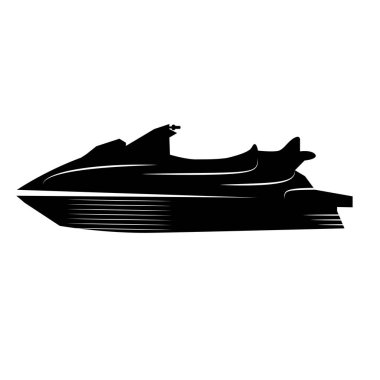 Modern Jet Ski Simgesi Beyaz Arkaplanda İzole Edildi. Su Taşımacılığı