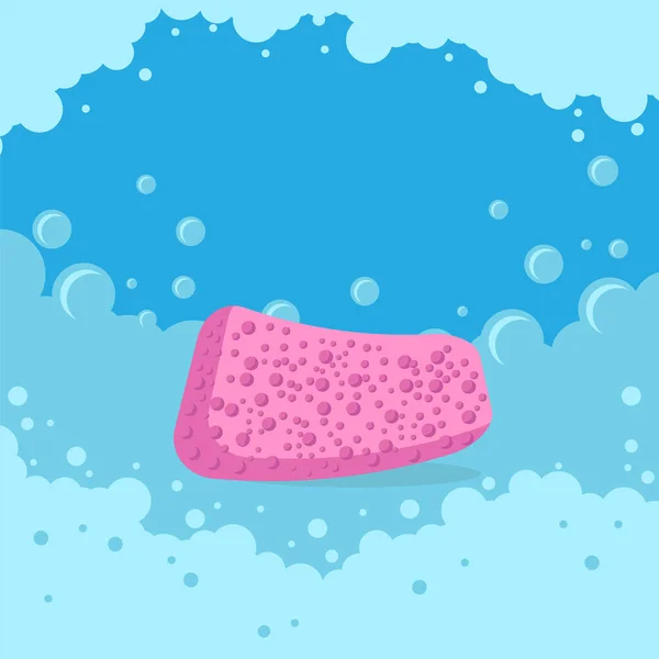 Pink Bath Sponges Isolated on White Background — Stock Vector