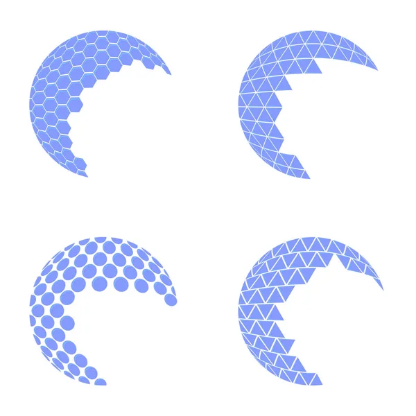 Set von stilisierten blauen Golfbällen isoliert auf weißem Hintergrund — Stockfoto