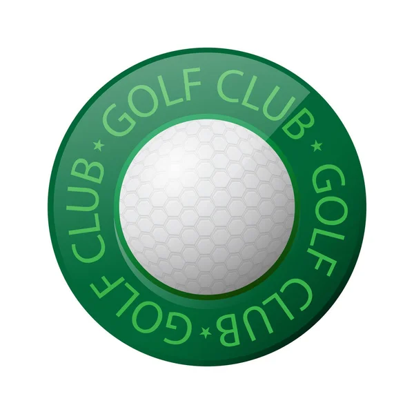 Golf Ball Icona e Golf Club testo isolato su sfondo bianco — Foto Stock