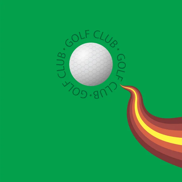 Golfbal Pictogram en Golf Club tekst geïsoleerd op groene achtergrond — Stockvector