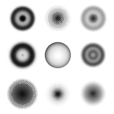 Raster Değişik Yarım Tonlama Çemberleri. Noktalar kümesi. Noktalı doku. Grunge Şablonu 'nu yükle. Tehlike Doğrusal Tasarımı