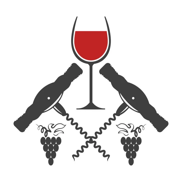 Icona a cavatappi in legno retrò per l'apertura di bottiglie di vino isolate su sfondo bianco — Vettoriale Stock