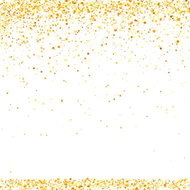 Altın Konfeti Deseni Beyaz Arkaplanda İzole Edildi