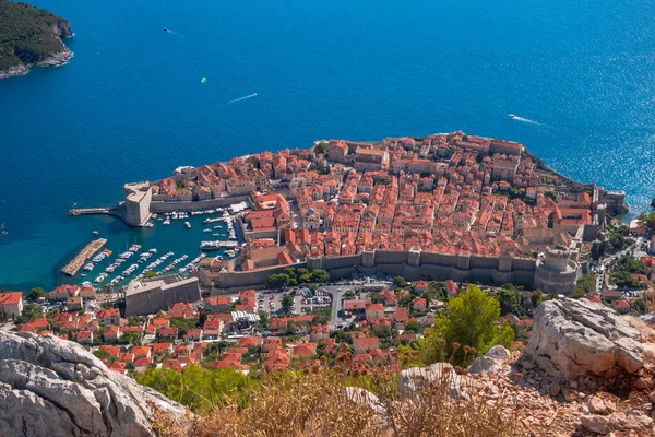 Casco Antiguo Dubrovnik Desde Arriba Clima Soleado Foto Stock Libre — Foto de Stock