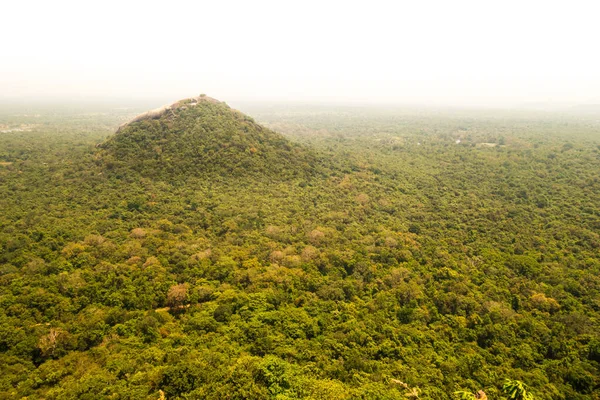 Astonishing view over the jungle from the top of Sigiriya Fortress in Sri Lanka in summer. Royalty free stock photo.