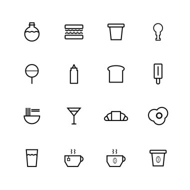 Gıda ve içecek çizgisi simgesi tasarımı