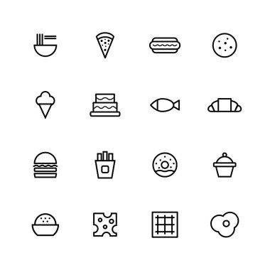 Gıda çizgisi simgesi tasarım vektörü çizimi