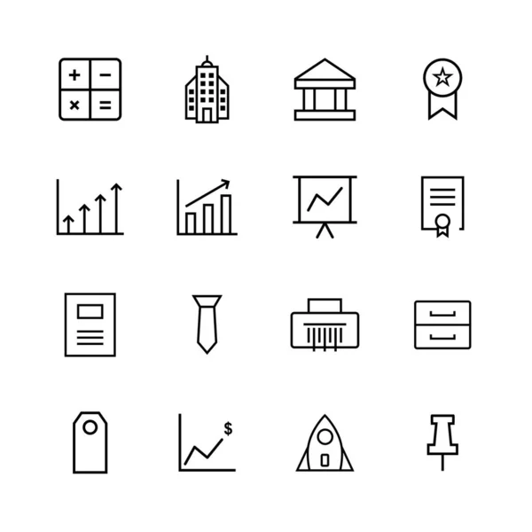 Business Icon Set Disegno Vettoriale Illustrazione — Vettoriale Stock