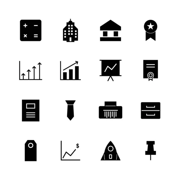 Business Icon Set Disegno Vettoriale Illustrazione — Vettoriale Stock