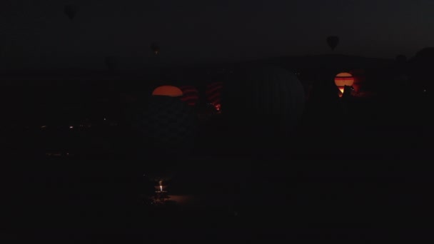 Ballonnen in Cappadocië. Prachtige plaatsen, herfst — Stockvideo