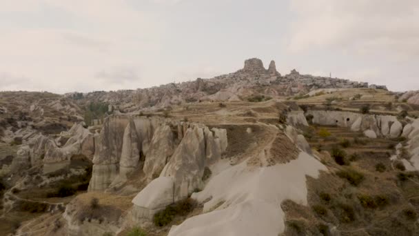 Ukhchisar fästning, Turkiet. 4k drönare — Stockvideo