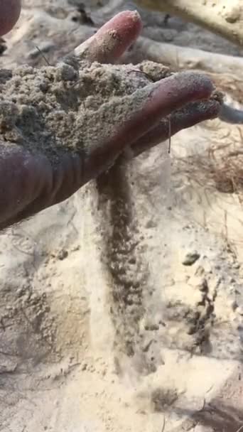 Παραλία στο Πουκέτ αργή mo χέρι άνθρωπος — Αρχείο Βίντεο