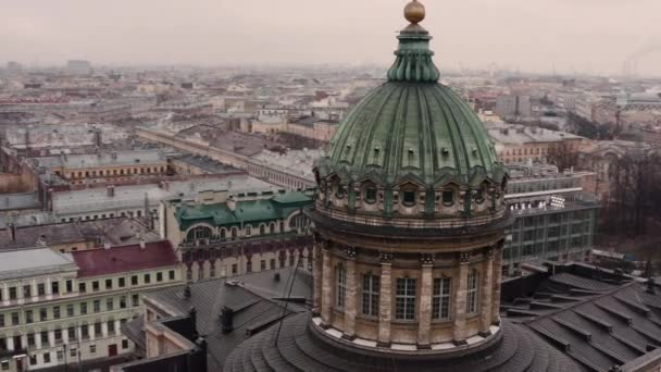 San Petersburgo Kazan Catedral drone disparos — Vídeos de Stock