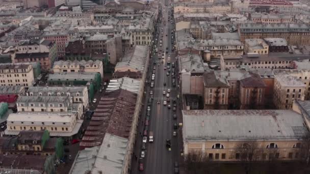 Petrohrad různé typy měst střílet z dronu — Stock video