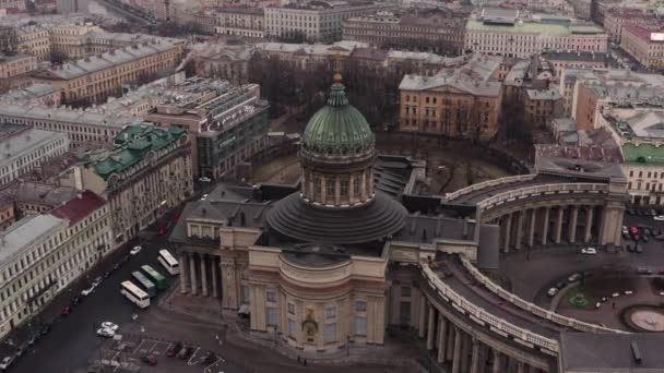 Sint-Petersburg Kazan Kathedraal drone schieten — Stockvideo