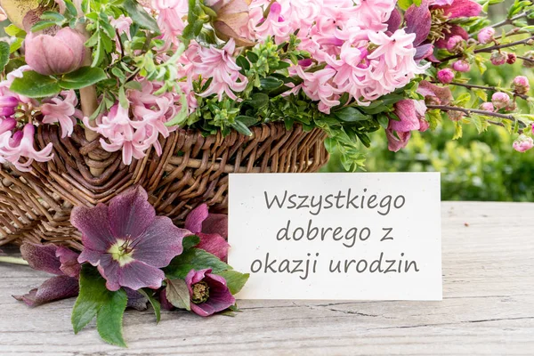 Biglietto di compleanno polacco — Foto Stock