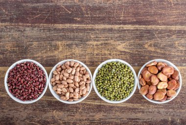 Dört farklı baklagiller 