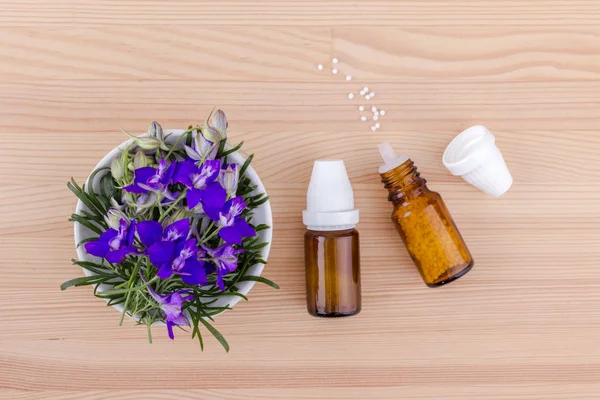 Bottles with homeopathic medicine — Stock Photo, Image