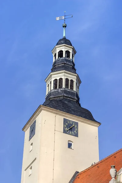 Историческая Ратуша Часовая Башня Ратуши Города Гарделегена Германия — стоковое фото