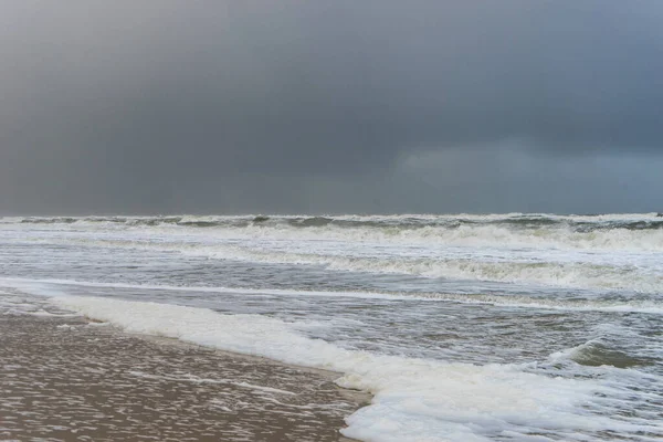 Paysage Côtier Île Sylt Pendant Onde Tempête — Photo