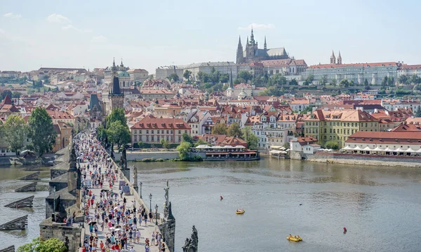 Vue Sur Vltava Jusqu Château Prague — Photo