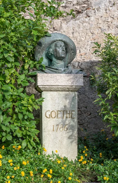 Skulptur Von Johann Wolfgang Goethe Malcesine Italien — Stockfoto